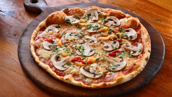 pizza with mushrooms
