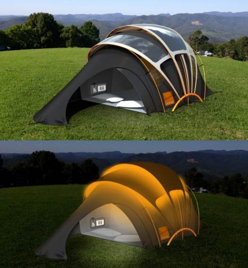 Orange Solar Powered Tent Orange Solar Powered Tent