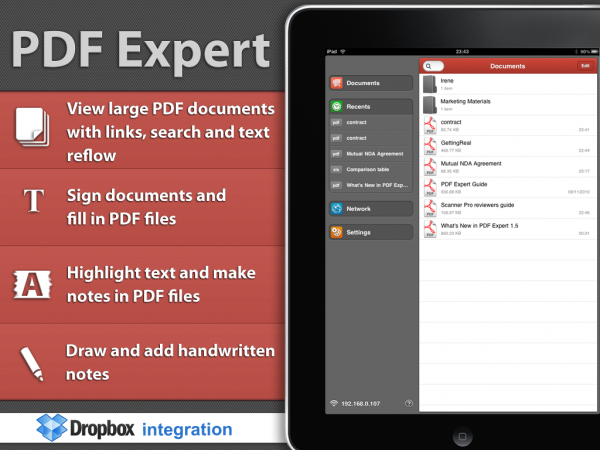 The iPad PDF Expert